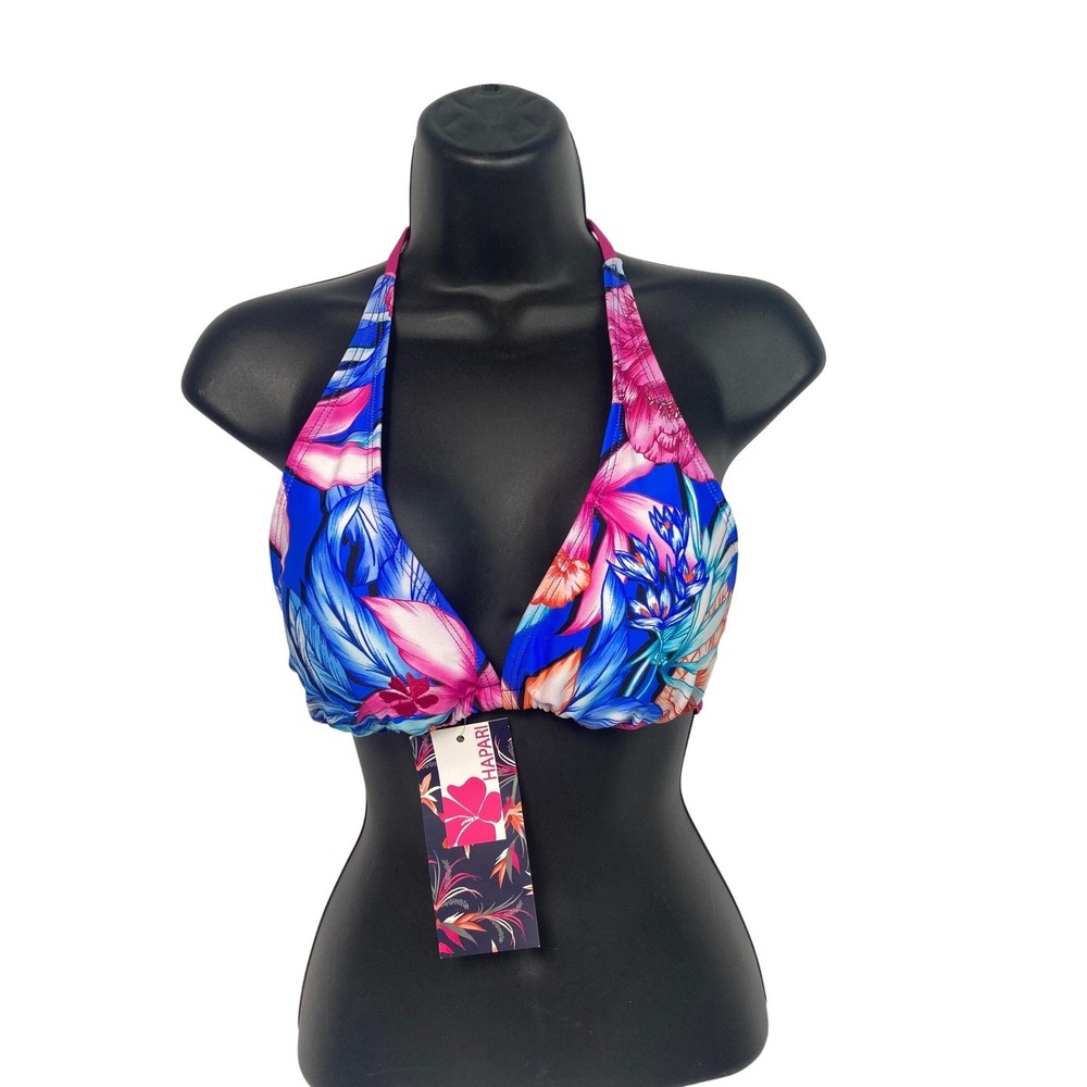Hapari Passion Tie-Front Bikini‎ Top | Tropical Floral | Size M | NWT - Picture 2 of 7